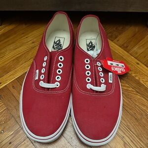 Vans Red Canvas Sneakers Classic Skate Style